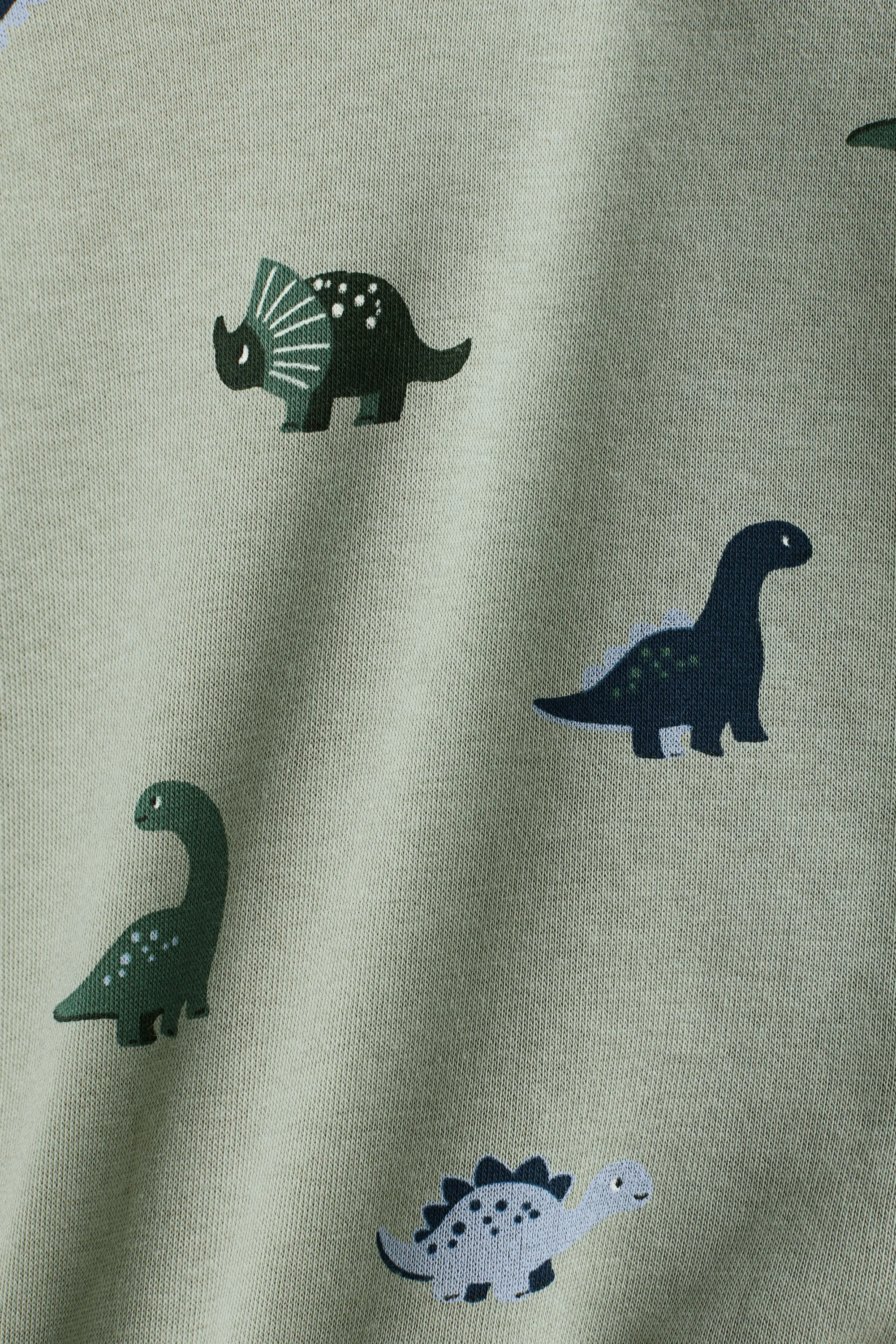 Sweat imprimé - Vert clair/dinosaures
