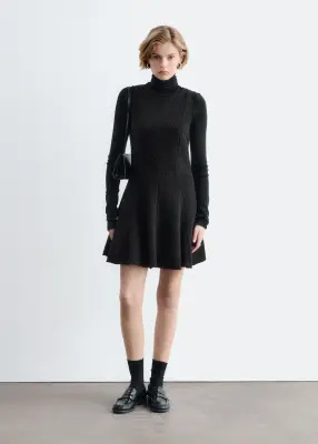 Robe courte à bords bruts - Noir — photo 2
