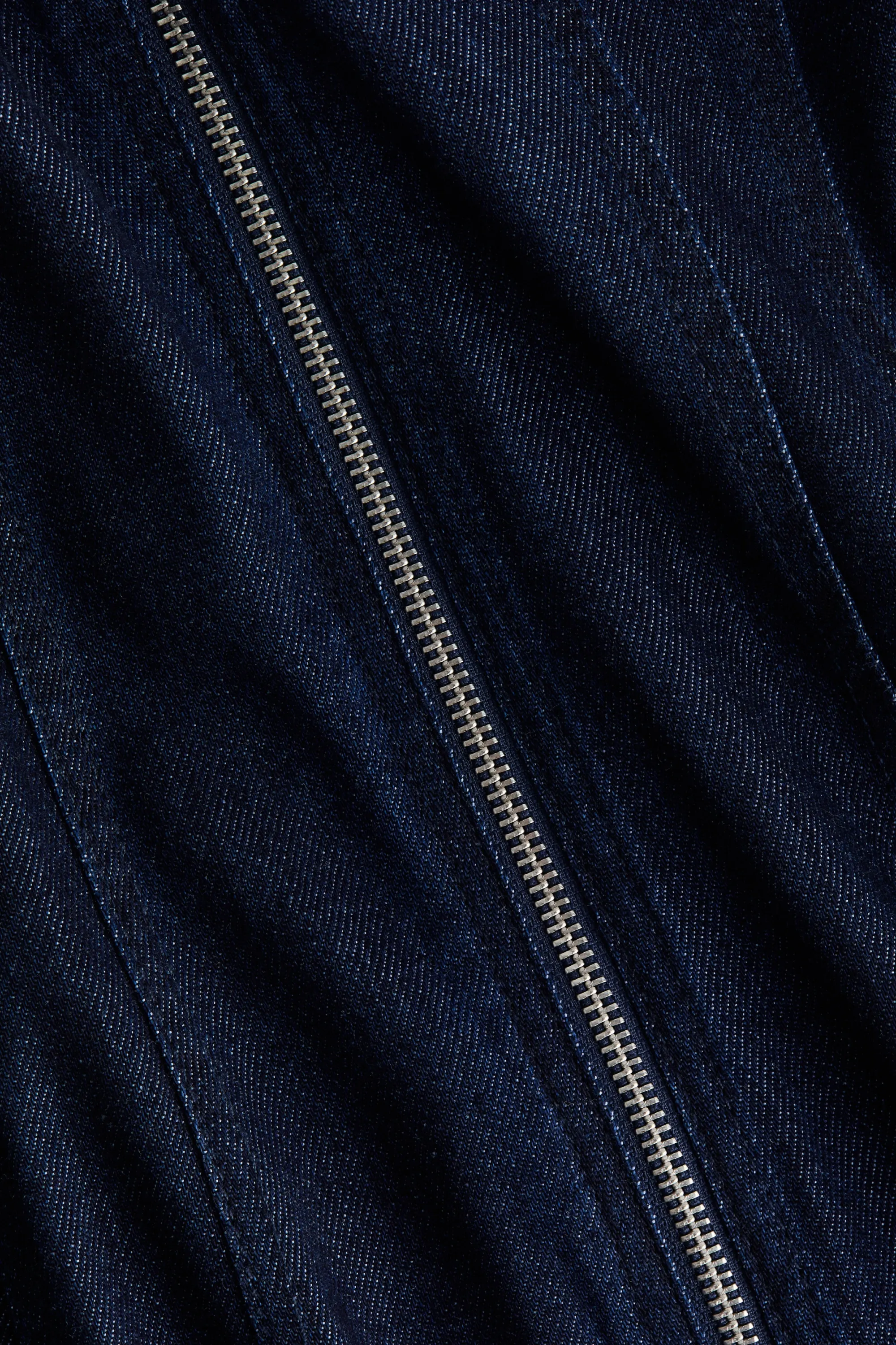 Robe à encolure en V en denim - Bleu denim foncé