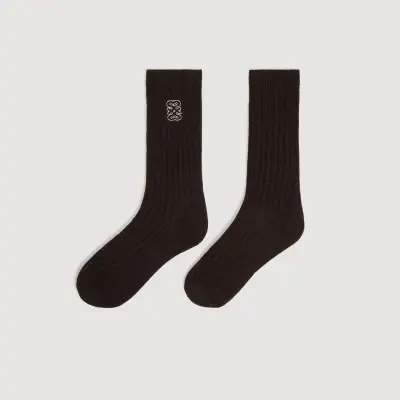 Chaussettes côtelées à logo 