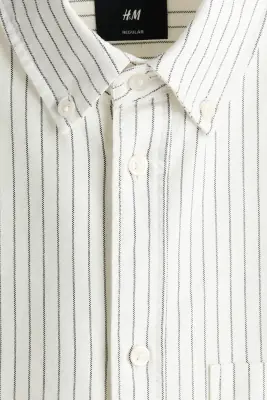 Chemise Oxford Regular Fit - Blanc/rayé — photo 3