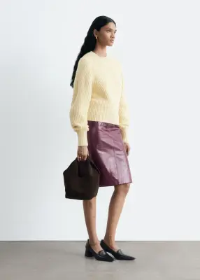 Pull en mélange de laine et de coton - Jaune beurre — photo 4
