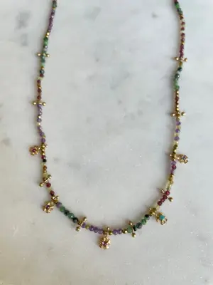Nouveau ! ROOM SERVICE JEWELRY Collier Lucky Amethyste Grenat — photo 2