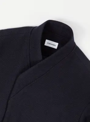 Kimono Bomber Jacket in Navy Blue Carded Wool — photo 5