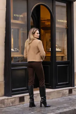 Melanie Wool Short Coat - Beige — photo 4