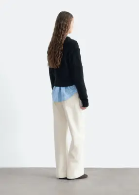 Cardigan en laine et coton - Noir — photo 3