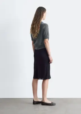T-shirt polo en laine - Gris chiné foncé — photo 1