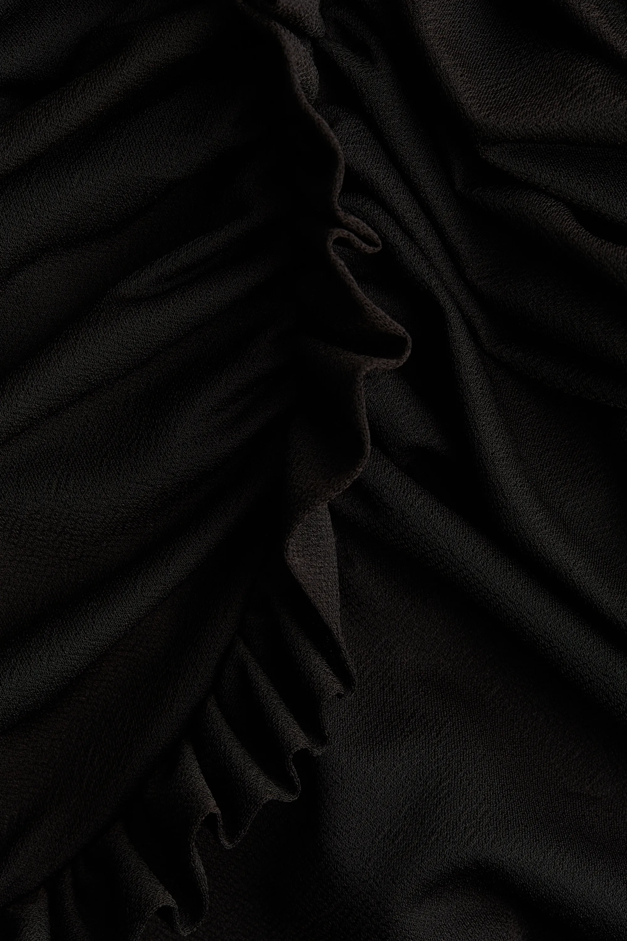 Robe volantée et drapée - Marron foncé