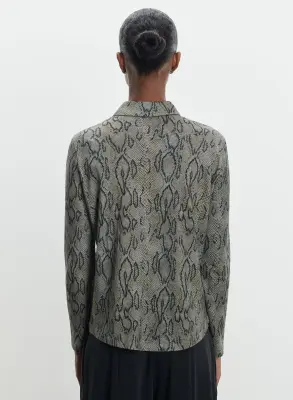 Chemise en coton et cachemire imprimé serpent — photo 2