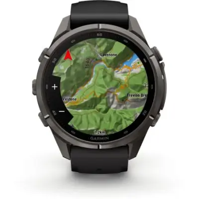 Garmin Fenix 9 Pro InReach amoled 43mm Sapphire Titane Carbon Gray DLC bracelet noir/gris galet 010-04335-11 — photo 5