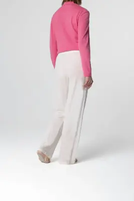 Pantalon Crème en Lin / Elasthanne — photo 4