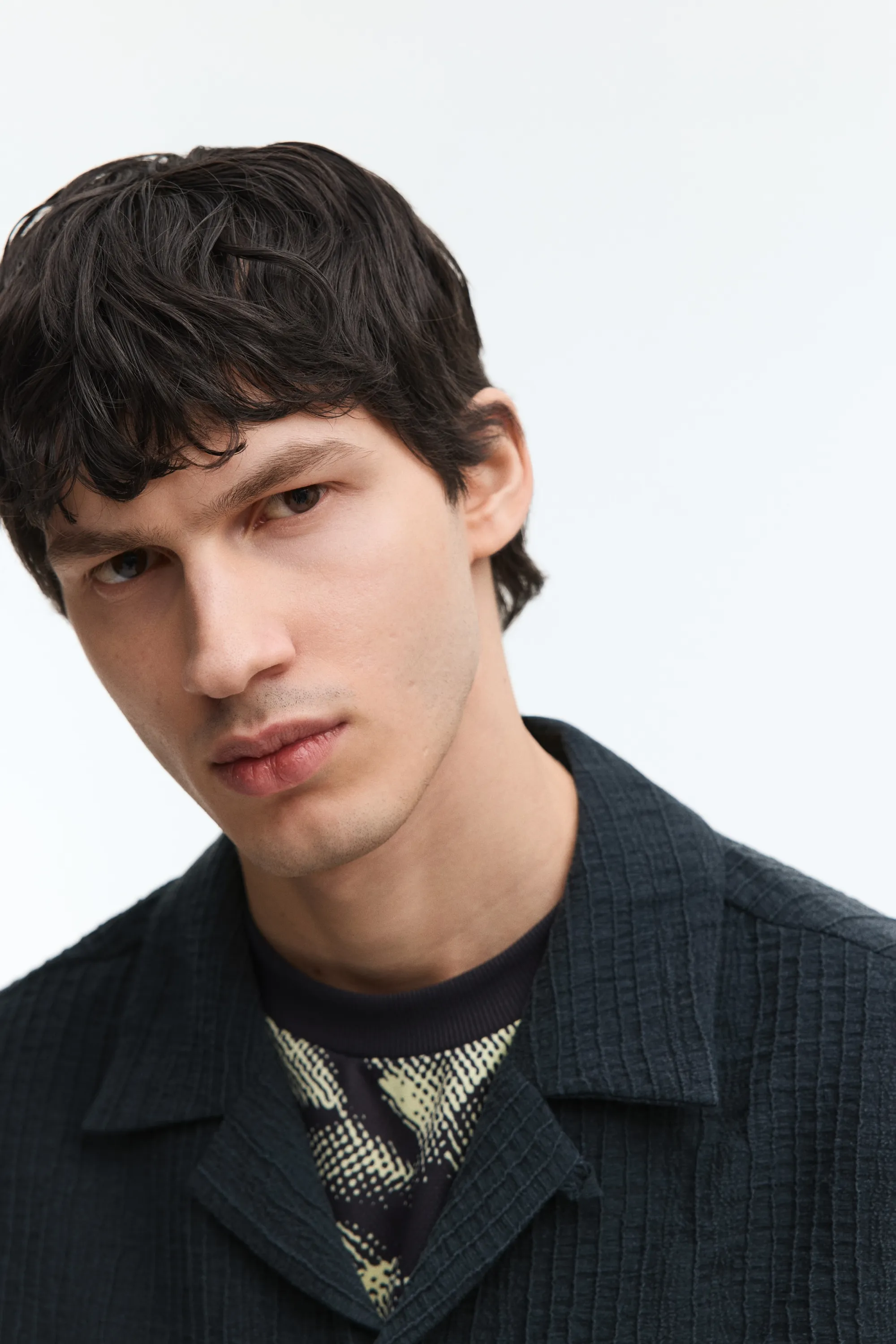 Chemise Relaxed Fit avec col cubain - Noir