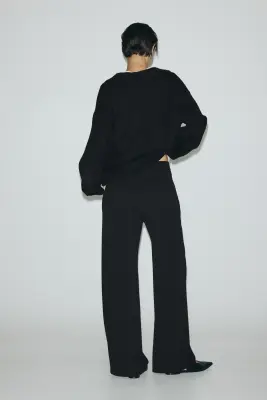 Pantalon large - Noir — photo 3