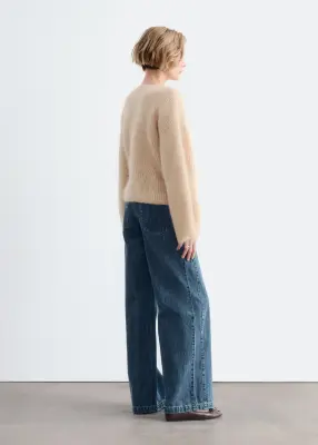 Pull croisé devant en mohair mélangé - Beige — photo 5
