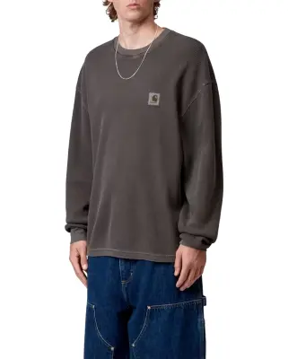 L/S Vista Waffle T-Shirt Black Garment Dyed — photo 2