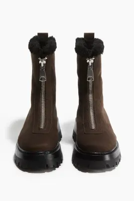 Bottines chaudement doublées - Marron foncé — photo 1