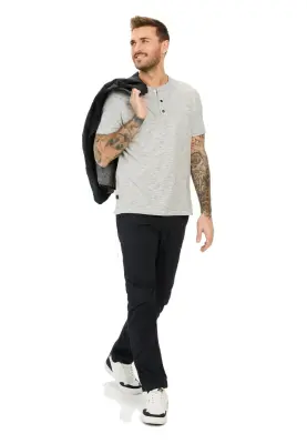 CAMEL ACTIVE TEE SHIRT HENLEY RAYE Ecru/Marine — photo 2