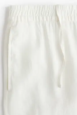 Loose Fit Linen trousers - Crème — photo 4