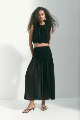 Jupe maxi vaporeuse - Noir — photo 2