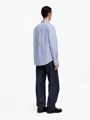 Chemise décontractée à carreaux - Bleu — photo 2