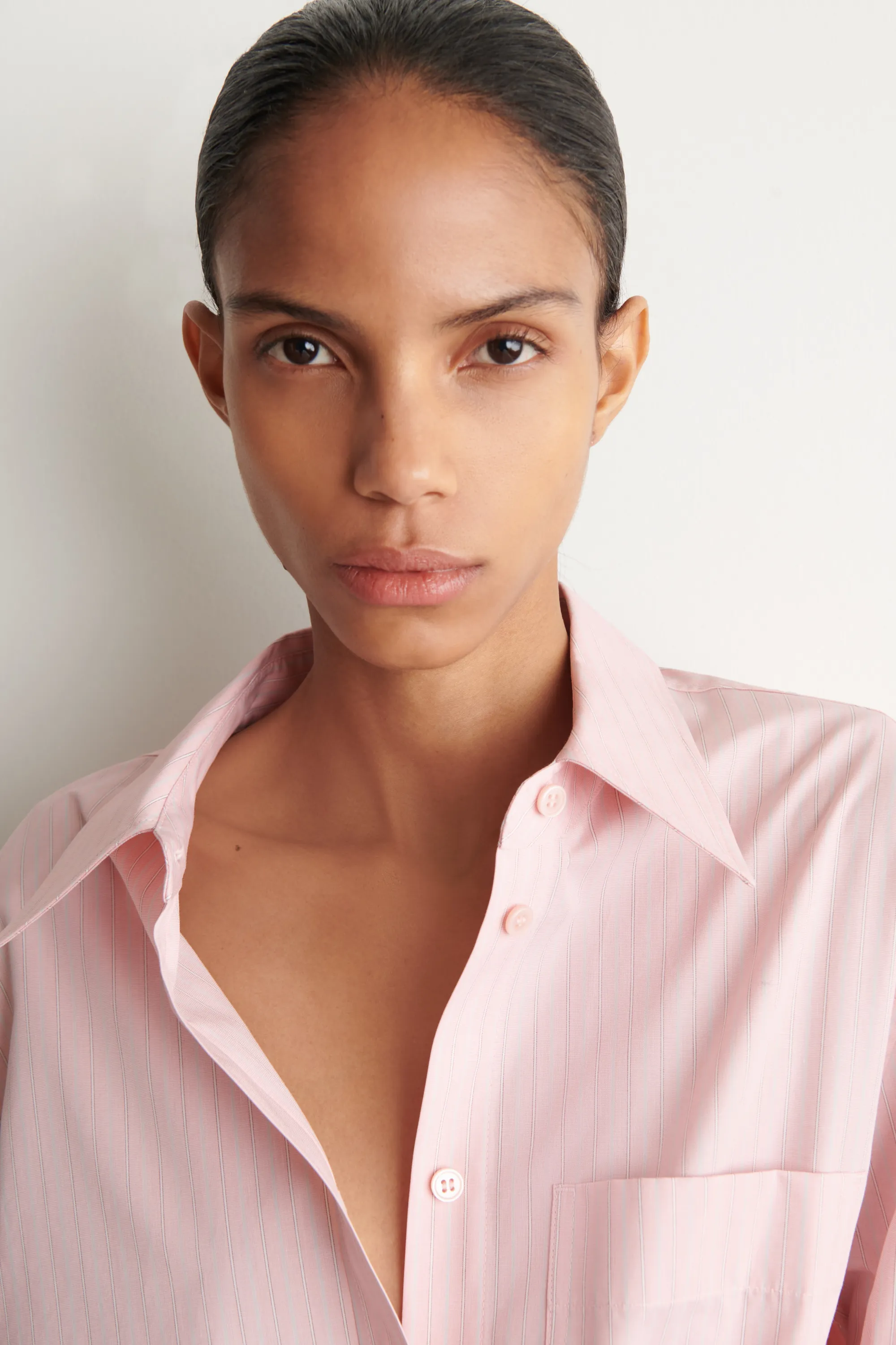 CHEMISE RAYÉE EN COTON - ROSE / RAYURES