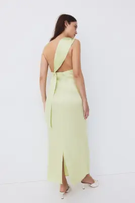 MAMA Robe asymétrique en viscose - Jaune clair — photo 4