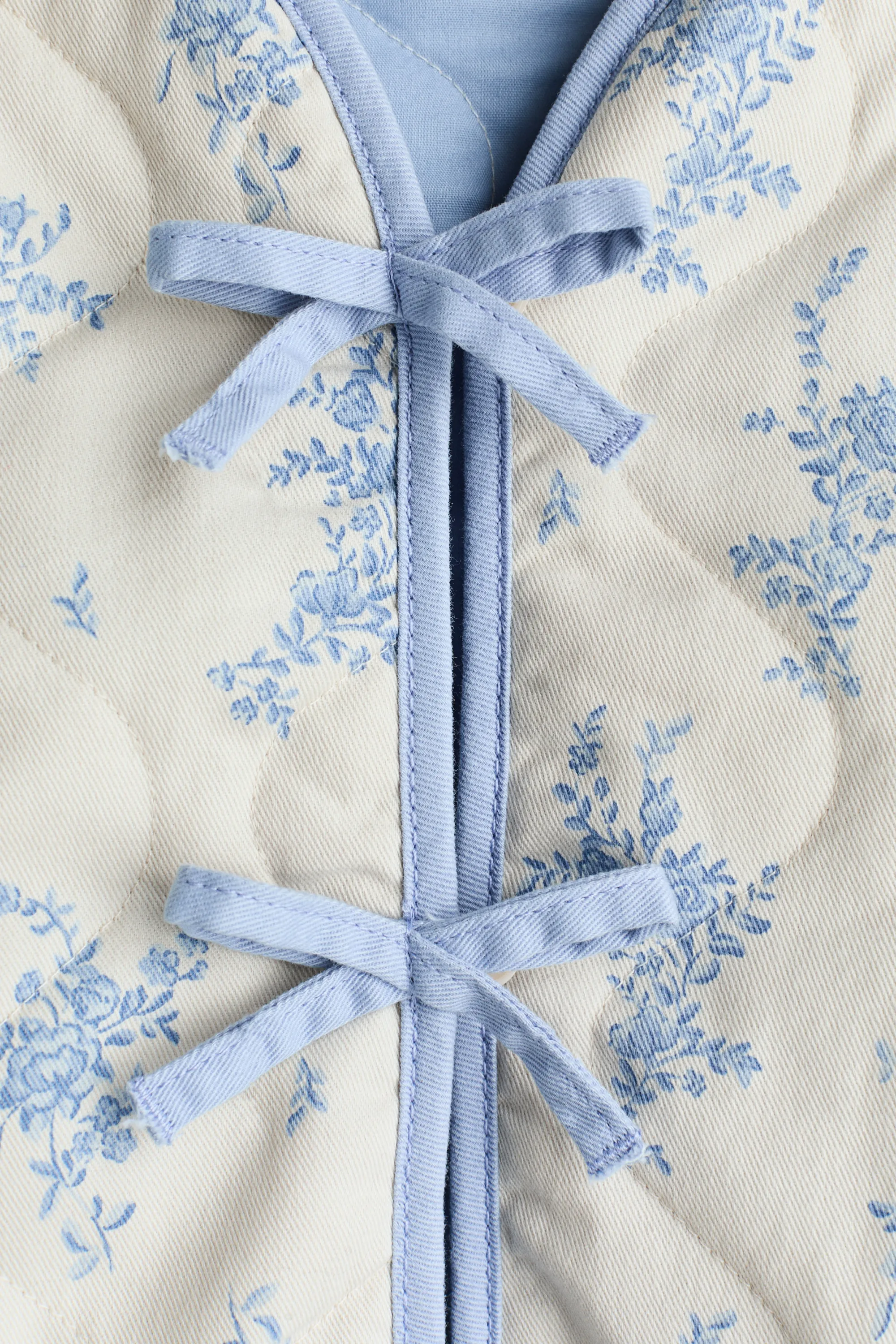 Veste matelassée - Crème/bleu/fleuri