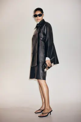 Veste en cuir - Noir — photo 2