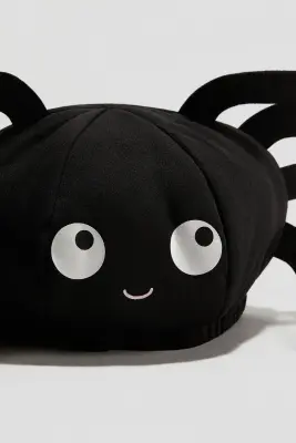 Bonnet d'Halloween matelassé - Noir/araignée — photo 1
