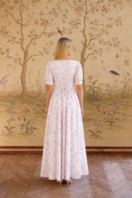 Lacey Maxi Dress - Lavender Toile de Jouy Birds — photo 2