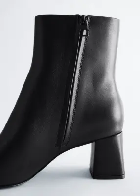 Bottines en cuir - Noir — photo 2