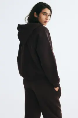 Veste à capuche zippée - Marron foncé — photo 3