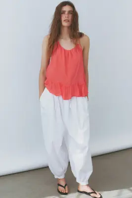 Top dos nu volanté - Rose corail — photo 1