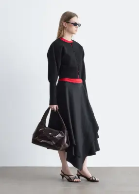Cardigan ajusté avec fermeture boutonnée à boucles - Noir — photo 3