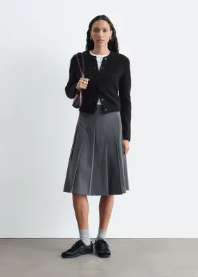 Cardigan brossé en mohair mélangé - Noir — photo 2