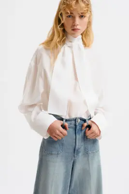 Wide High Jeans - Bleu denim clair — photo 2