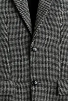 Veste Relaxed Fit en laine mélangée - Gris foncé/motif pied-de-poule — photo 5