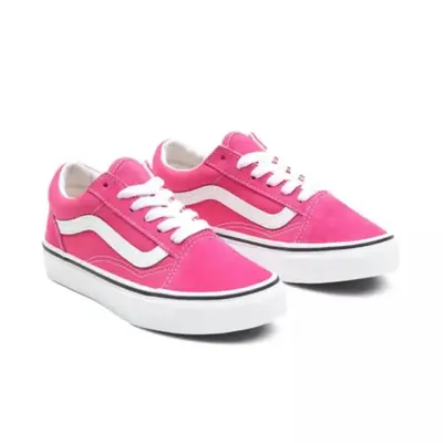 chaussures skateboard enfant vans old skool – fuchia / white — photo 2