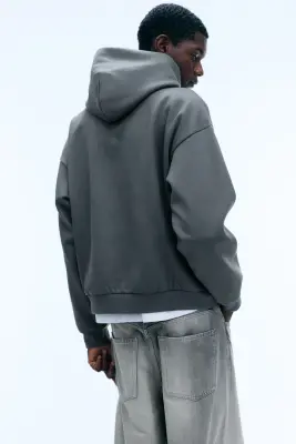 Sweat à capuche ample - Gris foncé — photo 2