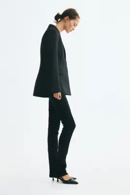 Blazer sablier en laine mélangée - Noir — photo 2