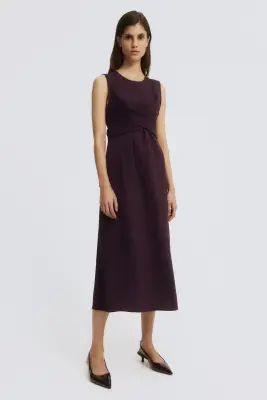 MAMA Robe d'allaitement à nouer dans le dos - Violet prune foncé — photo 1