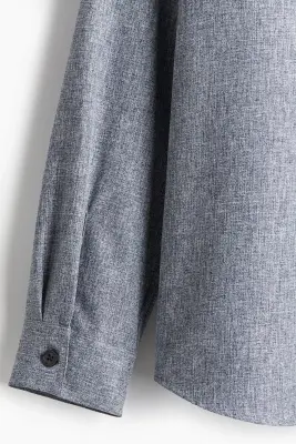 Chemise Regular Fit avec poches - Bleu chiné — photo 2
