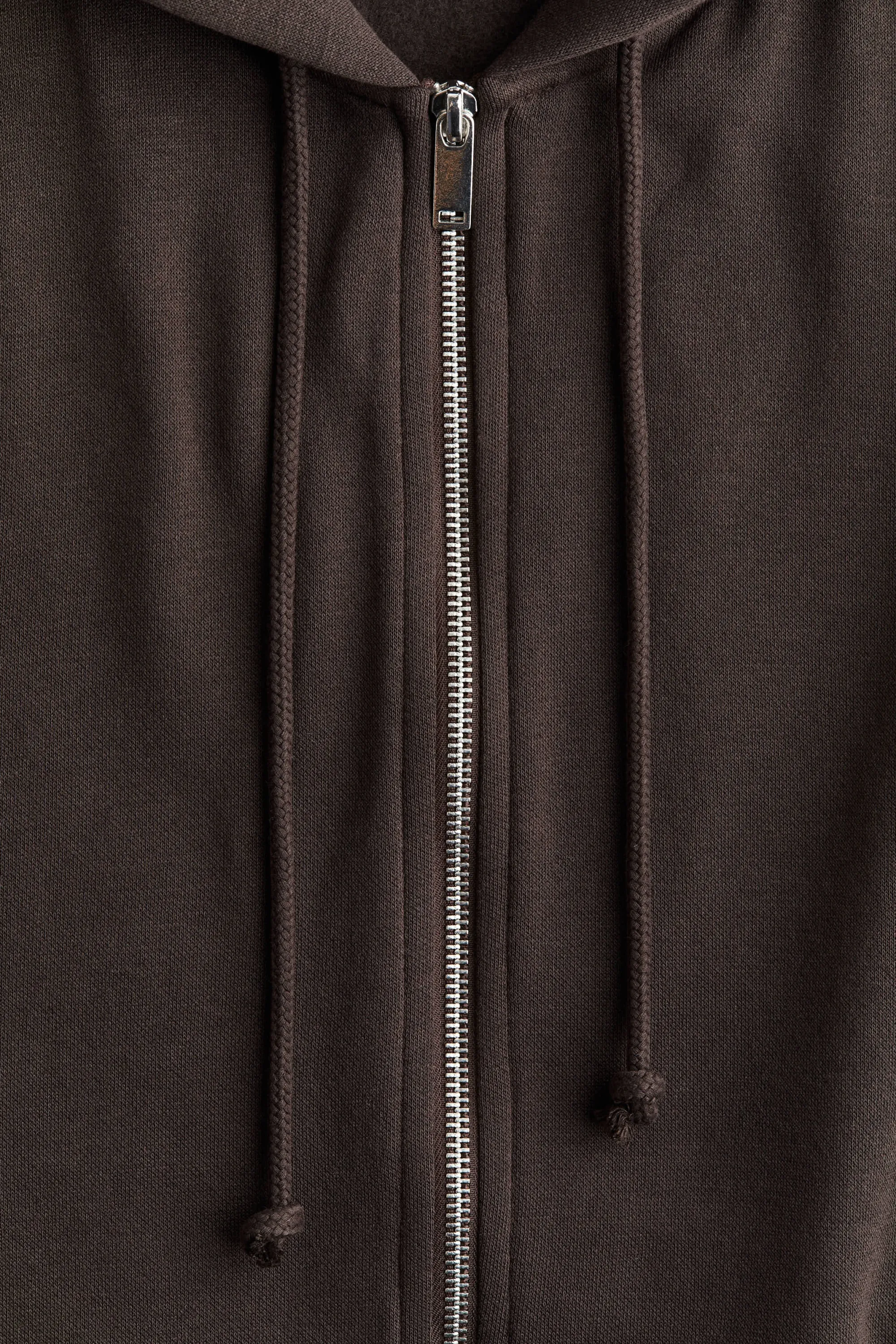Veste oversize zippée avec capuche - Marron foncé