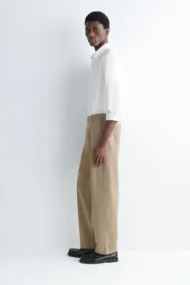 PANTALON CHINO REGULAR DROIT EN COTON - SABLE — photo 1