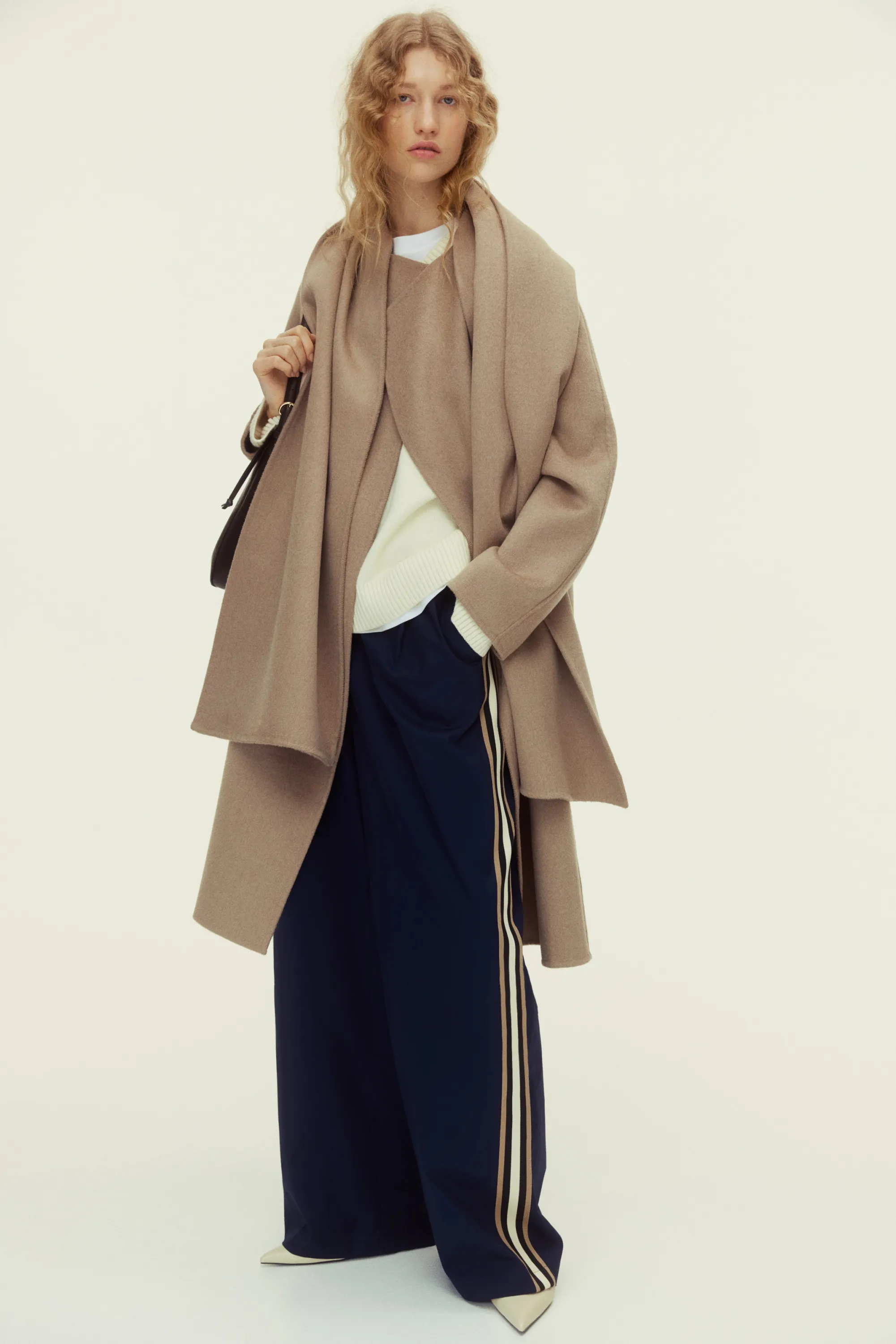 Manteau fait main en laine mélangée - Beige