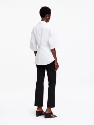 Chemise cache-cœur en coton - Blanc — photo 1