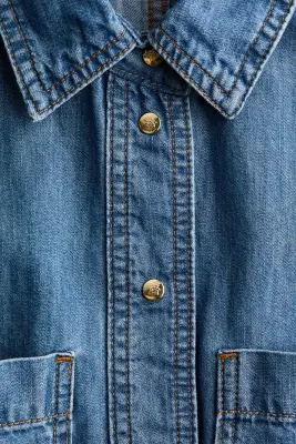 Robe chemise en denim - Bleu denim — photo 5