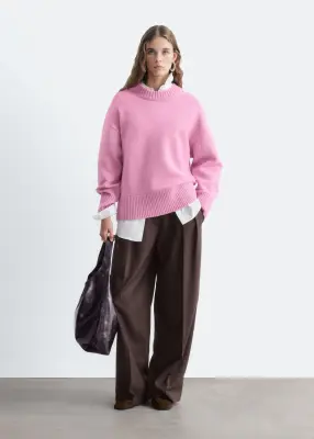 Pull oversize en laine - Rose — photo 2