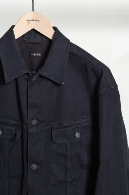 Comoli – Black Denim Jacket E03-01002 – BLACK — photo 4