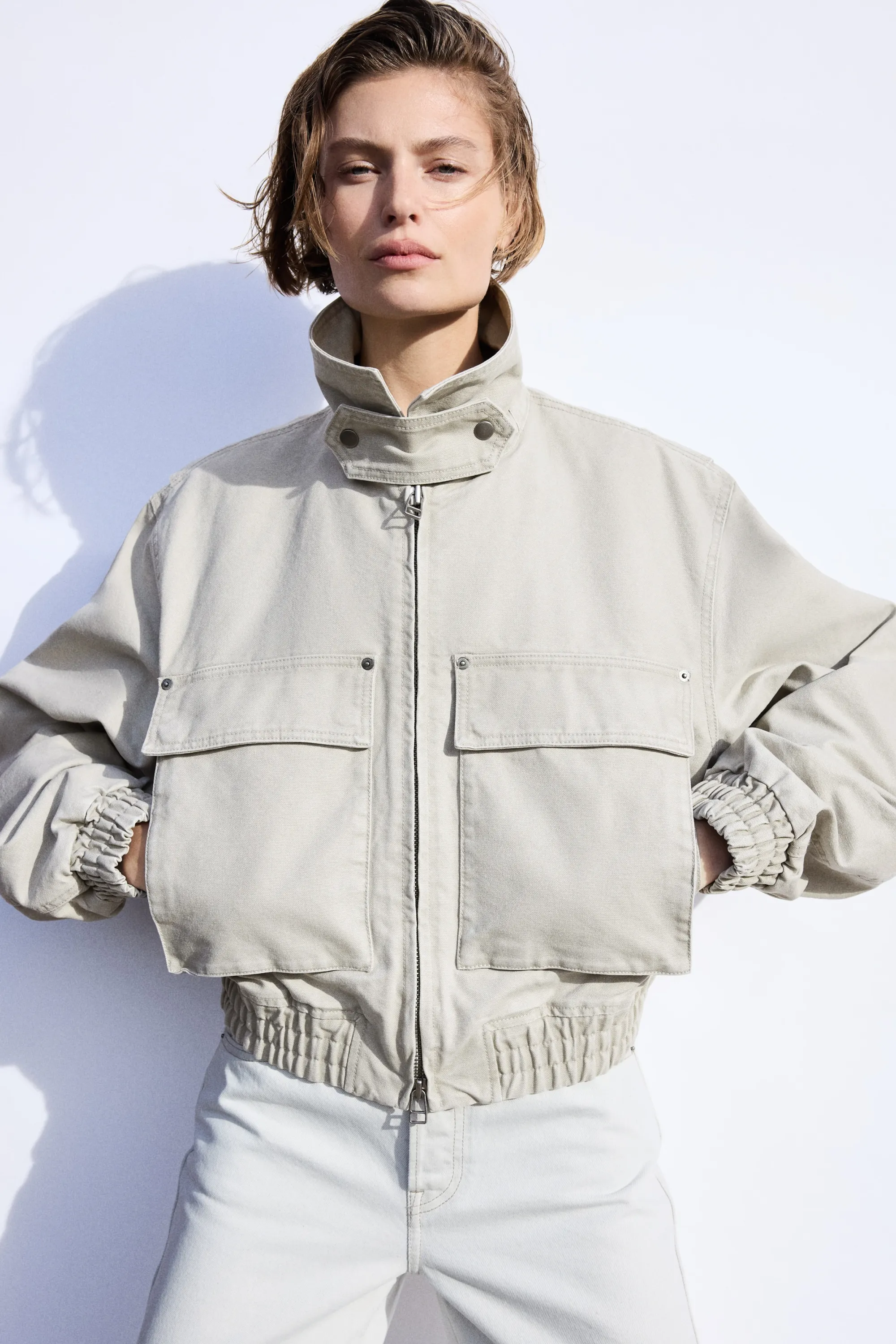 Veste matelassée en toile - Beige